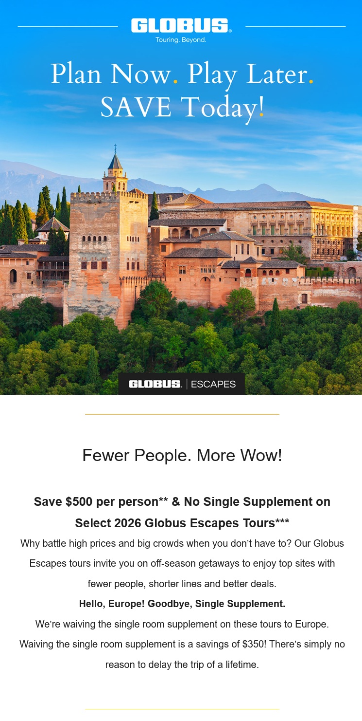 Globus Escapes: Off-Season Getaways