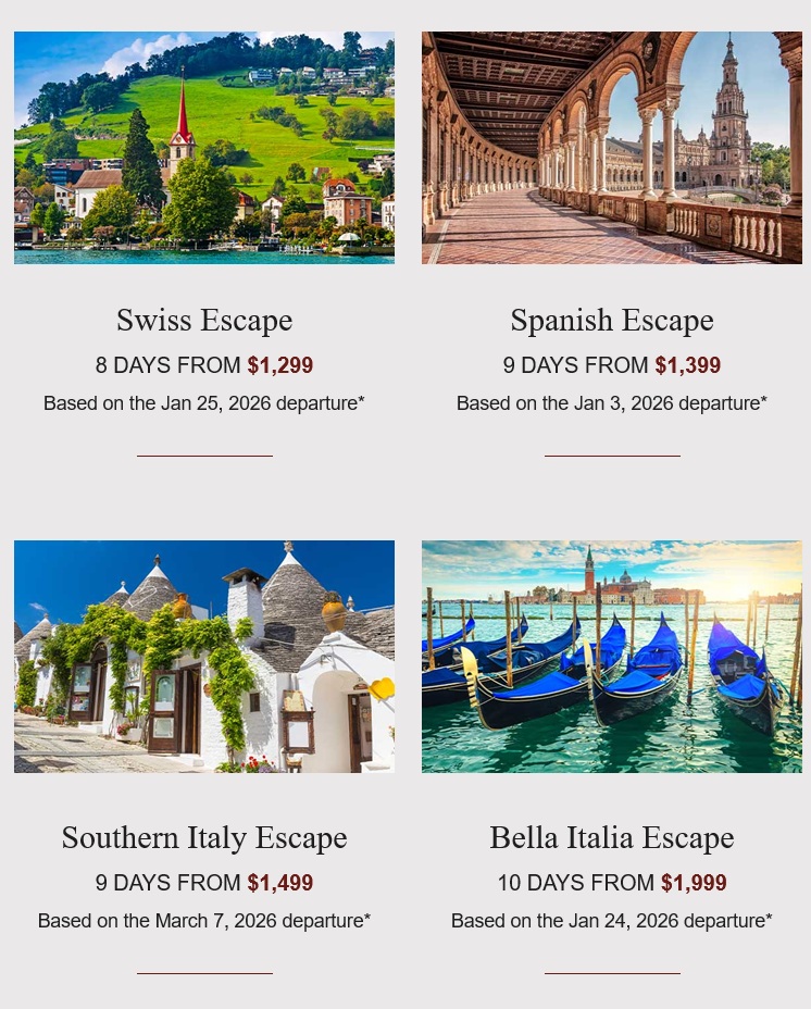 Globus Escapes: Off-Season Getaways