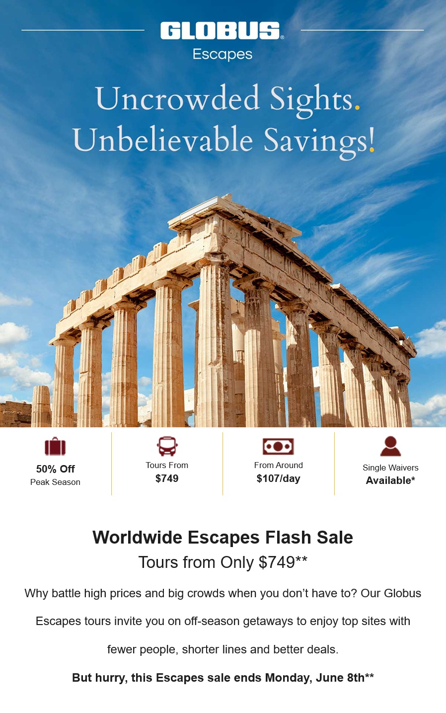 Globus: Worldwide Escapes Flash Sale