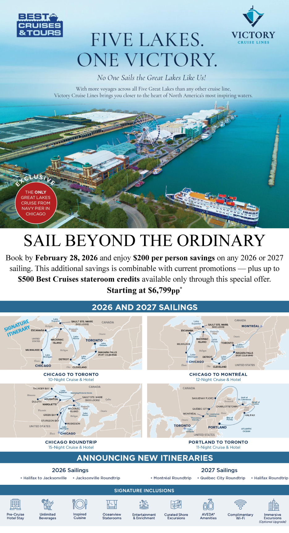 Victory Cruise Lines: Five Lakes. One Victory